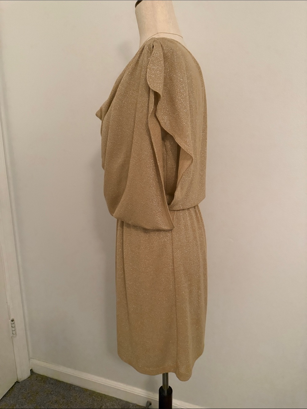 Gold Mini Dress, Size 6 - Picture 4 of 5